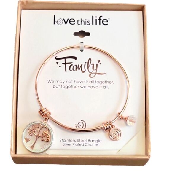 NIB LOVE THIS LIFE "FAMILY" CHARM BRACELET - Picture 1 of 6